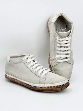 Bottega Veneta Intrecciato High-Top Sneaker light grey